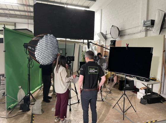 DAREstudio set build and lighting